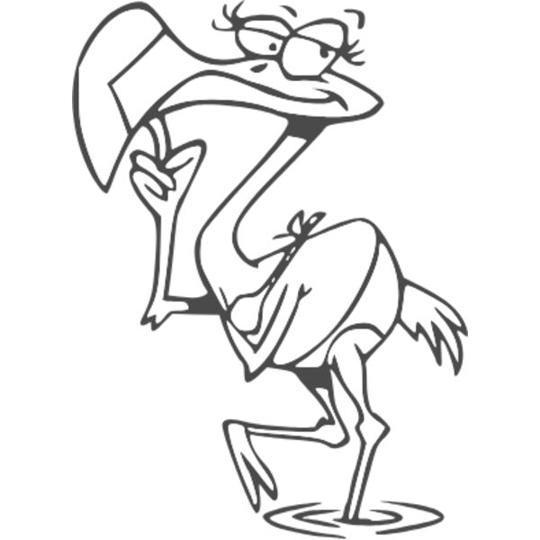 thinking cartoon flamingo Thumbnail