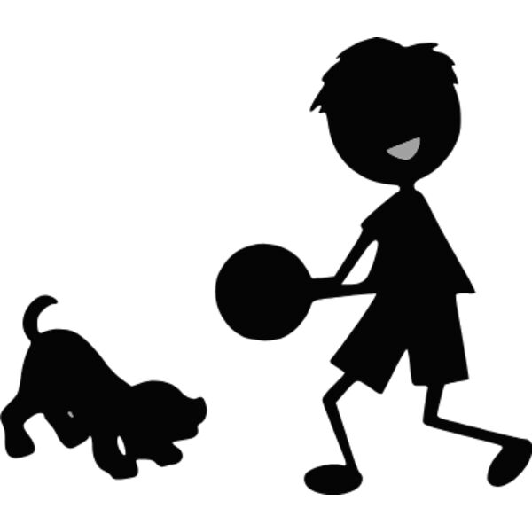 boy play with dog Thumbnail