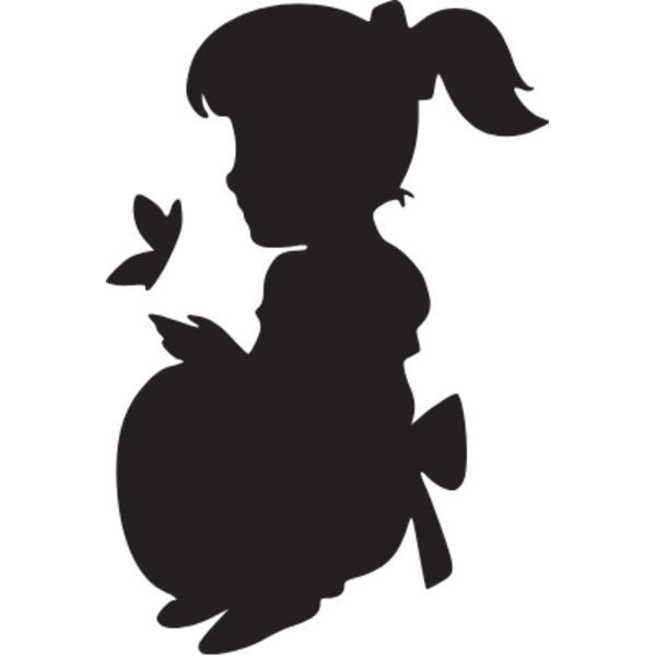 girl sit with butterfly Thumbnail