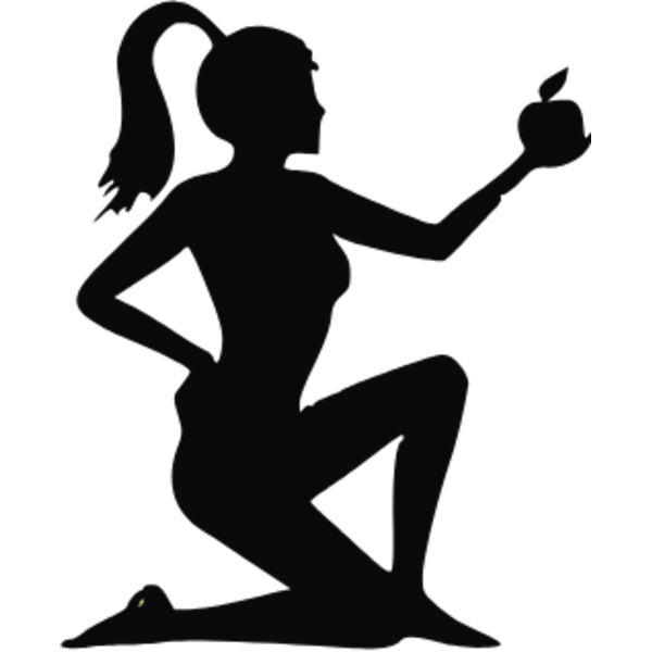 girl with apple silhouette Thumbnail