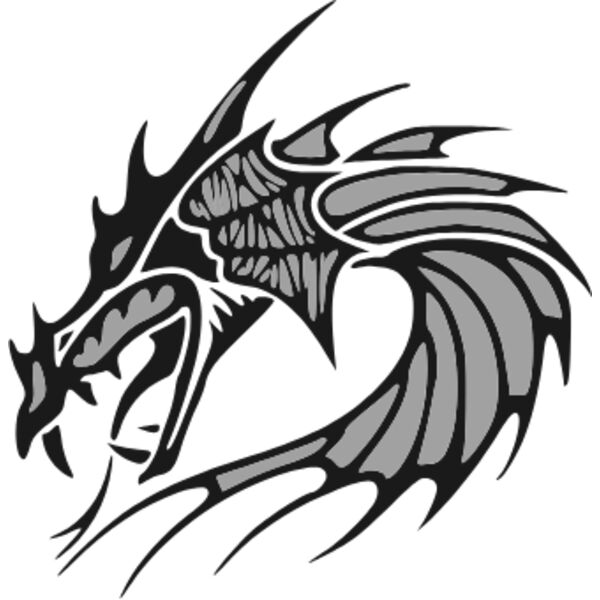 dragon head tribal art Thumbnail