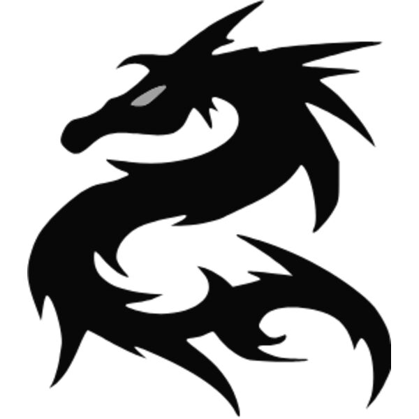 dragon tribal art black Thumbnail