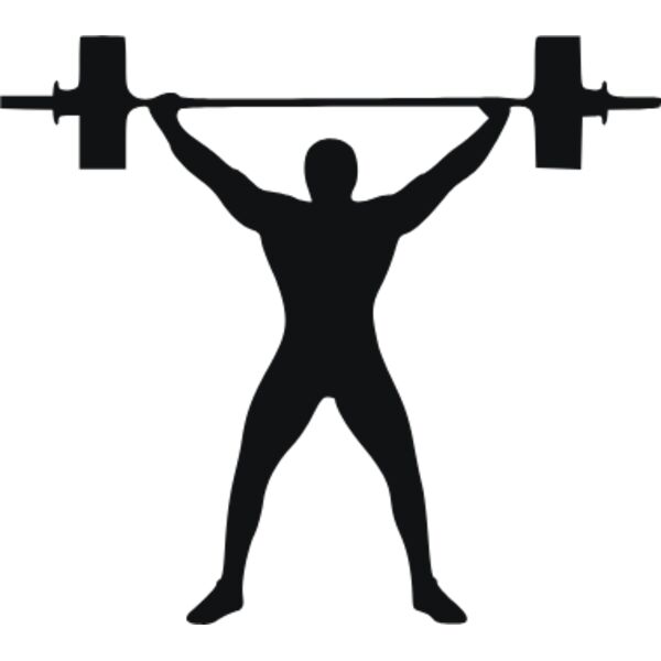 weight lifter lifting high silhouette Thumbnail