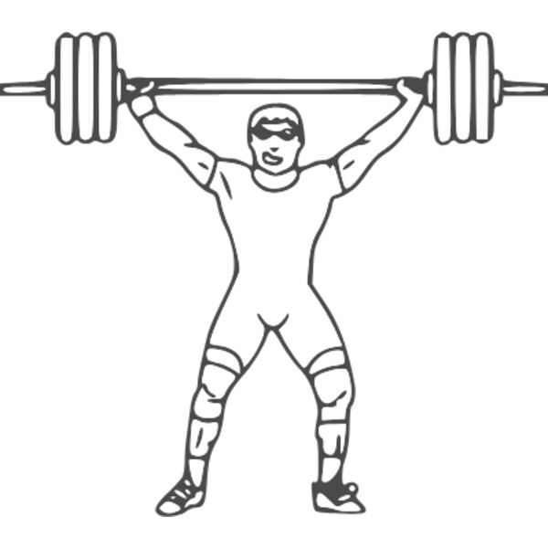 weight lifter outline clipart Thumbnail